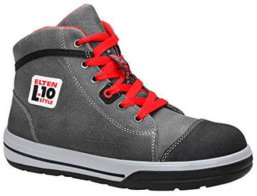ELTEN Sicherheitsschuhe VINTAGE Pirate Mid ESD S3, Herren, Leder, Stahlkappe, leicht, sportlich, Grau/Schwarz, im Sale